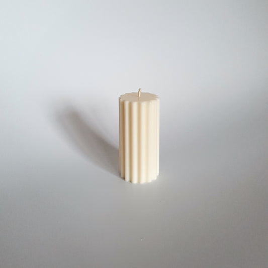 Ribbed pillar candle