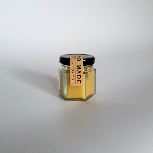 Hexagon glass container candle - S